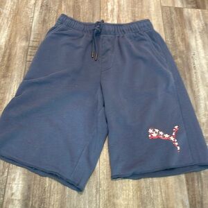 Puma blue fleece performance activewear shorts small